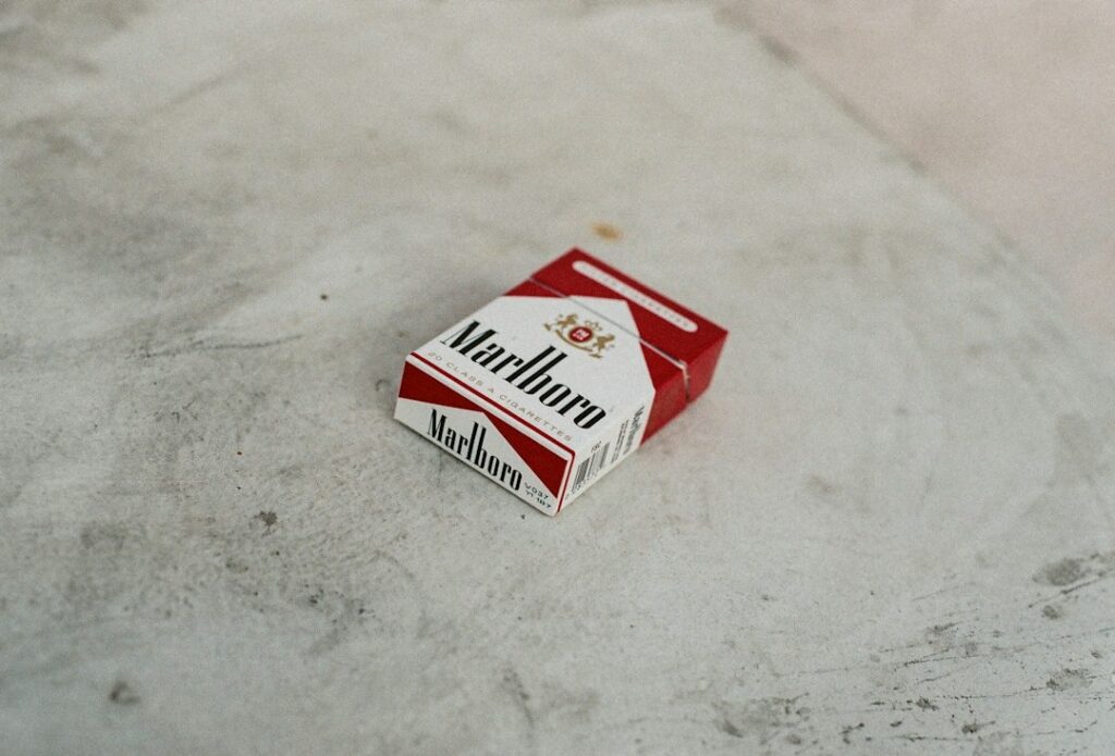 Pack of cigarettes and cigarettes
